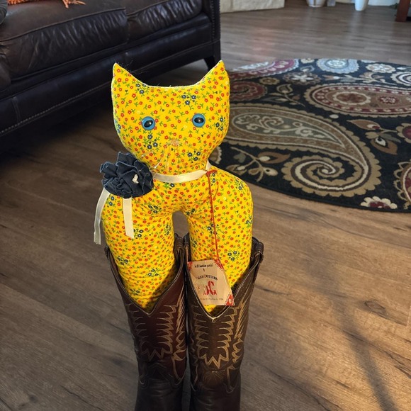 Calico Critters Puss in Boots Fabric Cat Boot Décor 1982 Vintage 21 1/2